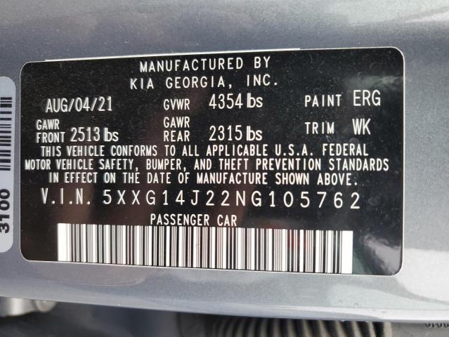 2022 KIA K5 LXS - 5XXG14J22NG105762