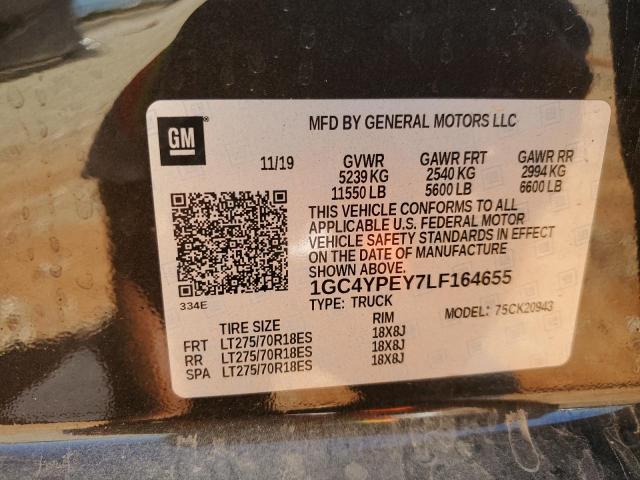 2020 CHEVROLET SILVERADO - 1GC4YPEY7LF164655