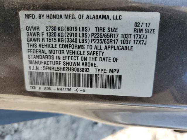 2017 HONDA ODYSSEY EX - 5FNRL5H62HB008893