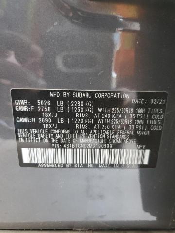 2021 SUBARU OUTBACK LI - 4S4BTGND2M3190999