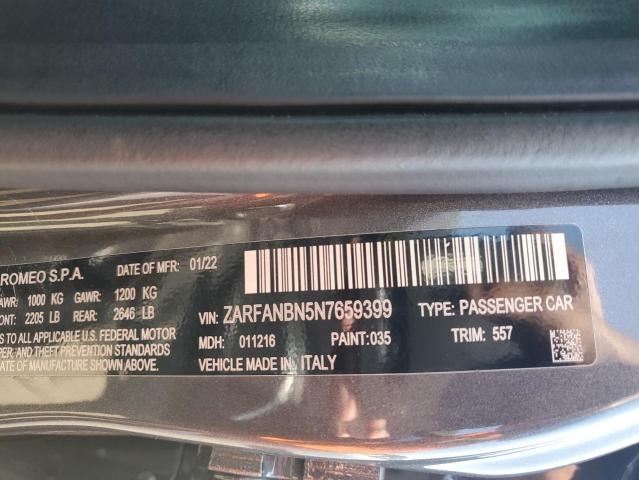 2022 ALFA ROMEO GIULIA SUP - ZARFANBN5N7659399