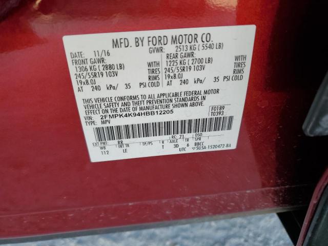 2017 FORD EDGE TITAN - 2FMPK4K94HBB12205
