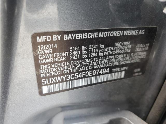 VIN 5UXWY3C54F0E97494 2015 BMW X3, Xdrive28D no.13