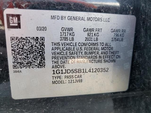 2020 CHEVROLET SONIC LT - 1G1JD5SB1L4120352