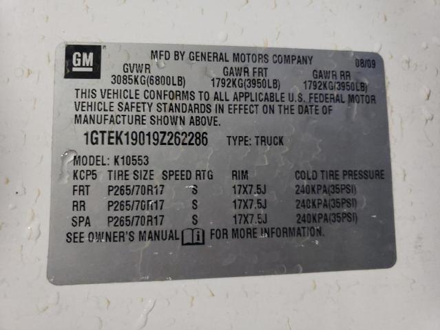 2009 GMC SIERRA K15 1GTEK190X9Z257930  72951494