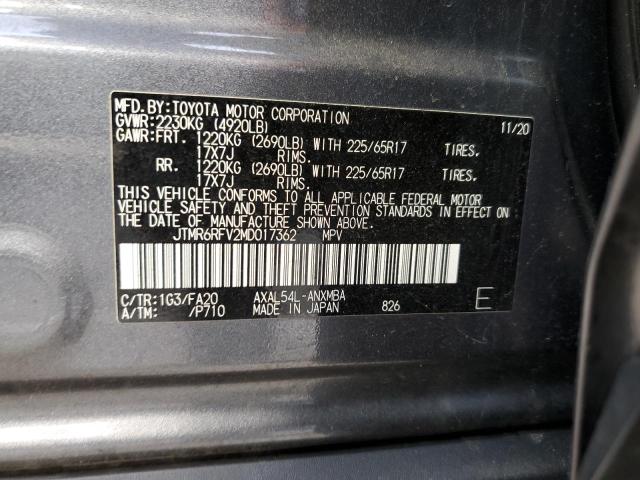 VIN JTMR6RFV2MD017362 2021 Toyota RAV4, Xle no.14