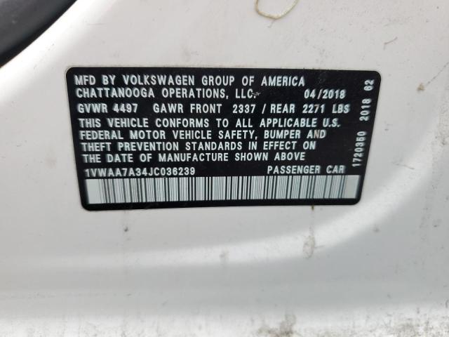 2018 VOLKSWAGEN PASSAT S - 1VWAA7A34JC036239