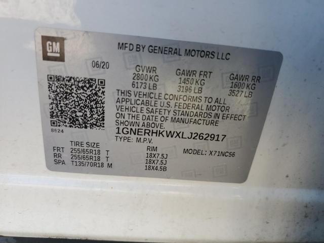 2020 CHEVROLET TRAVERSE L - 1GNERHKWXLJ262917