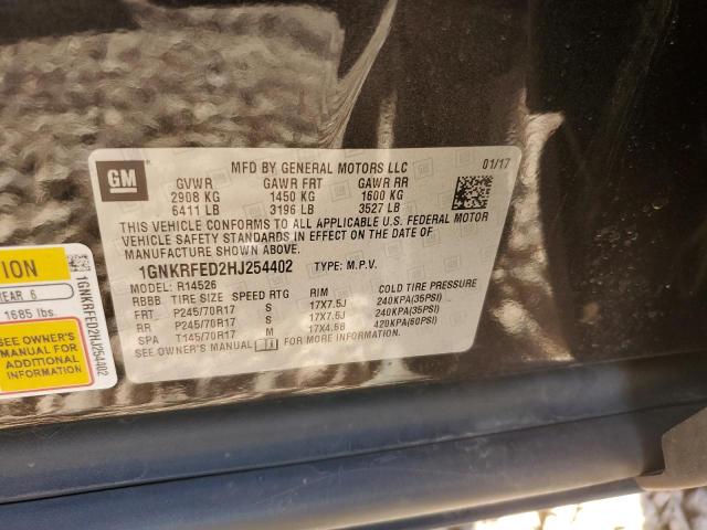 2017 CHEVROLET TRAVERSE L - 1GNKRFED2HJ254402