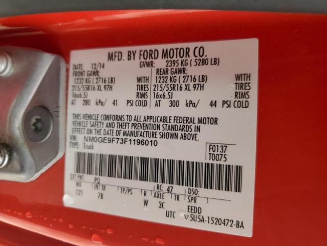 2015 FORD TRANSIT CO - NM0GE9F73F1196010