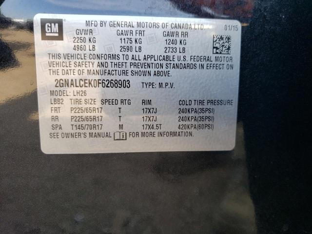 VIN 2GNALCEK0F6268903 2015 Chevrolet Equinox, LT no.12