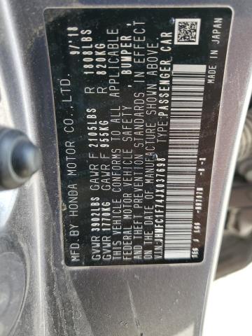 2018 HONDA CIVIC EXL - JHMFC1F74JX037698