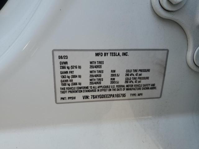 VIN 7SAYGDEE2PA165795 2023 Tesla MODEL Y no.12