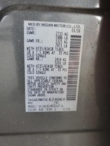 2016 NISSAN PATHFINDER - 5N1AR2MN7GC624068
