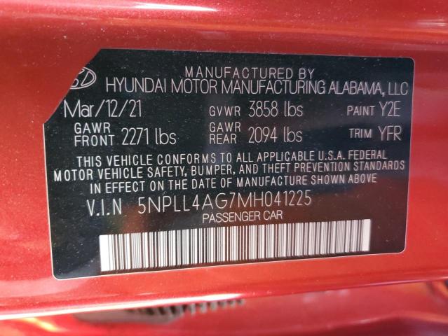 2021 HYUNDAI ELANTRA SE 5NPLL4AG7MH041225  71992294