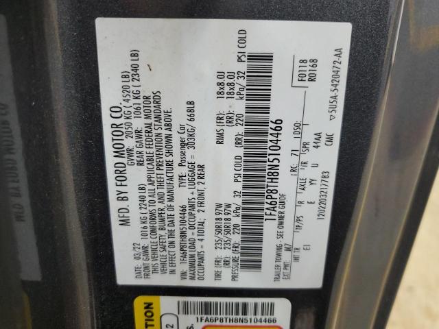 2022 FORD MUSTANG - 1FA6P8TH8N5104466