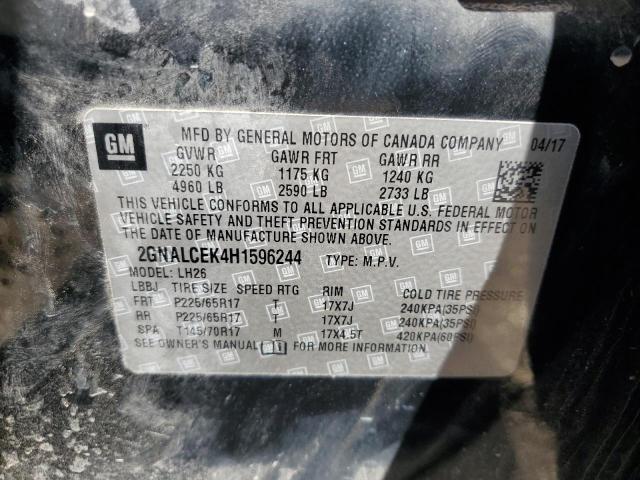 2017 CHEVROLET EQUINOX LT - 2GNALCEK4H1596244