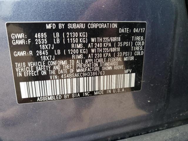 VIN 4S4BSAKC9H3386763 2017 Subaru Outback, 2.5I Lim... no.13