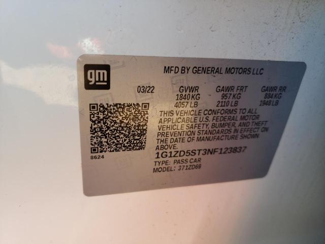 2022 CHEVROLET MALIBU LT - 1G1ZD5ST3NF123837