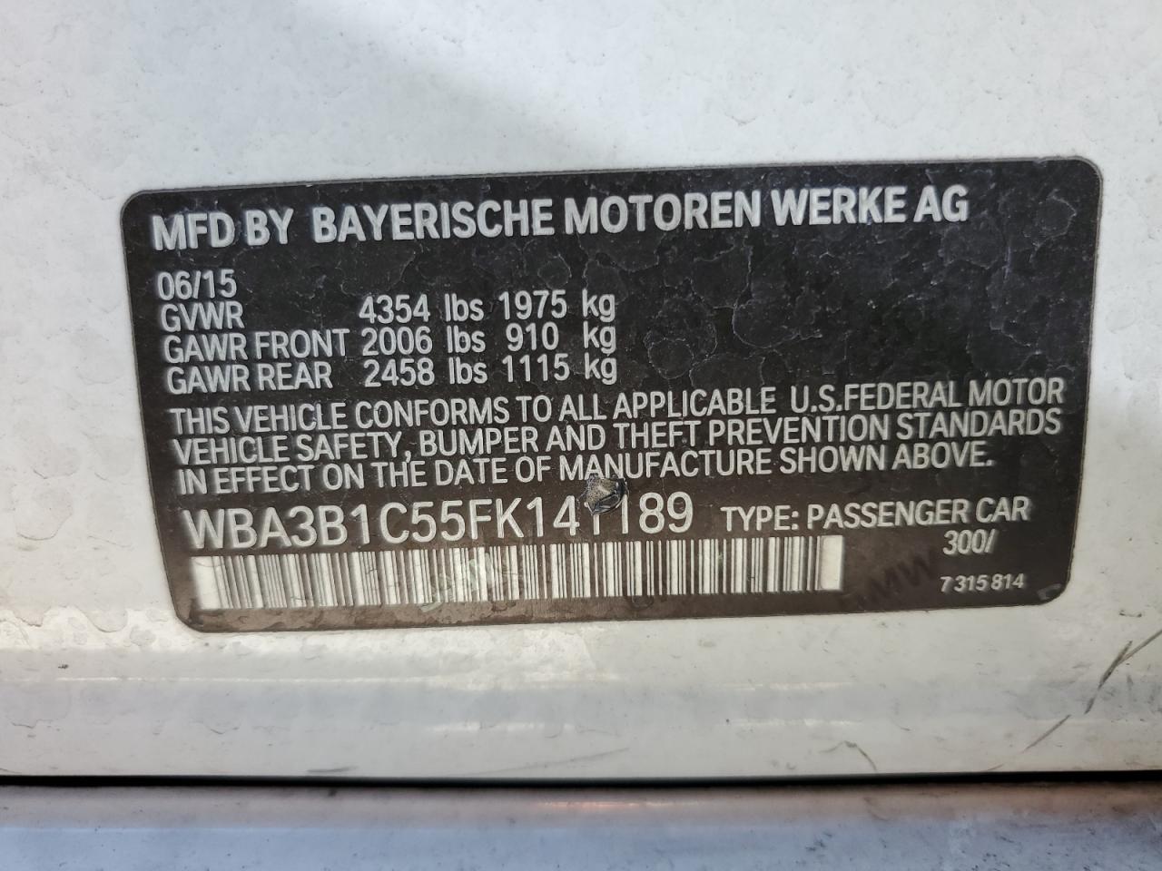 Lot #2854740239 2015 BMW 320 I