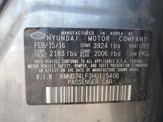 2017 HYUNDAI ELANTRA SE - KMHD74LF3HU115406