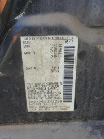 2019 NISSAN ALTIMA SL - 1N4BL4EV9KC242238