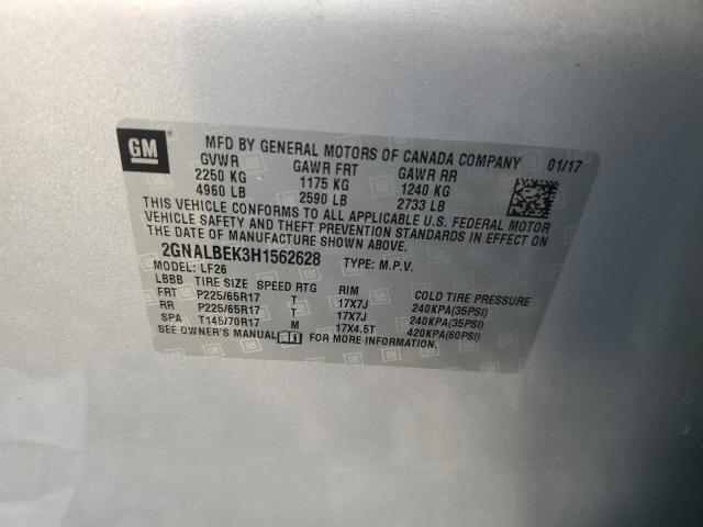 VIN 2GNALBEK3H1562628 2017 Chevrolet Equinox, LS no.14