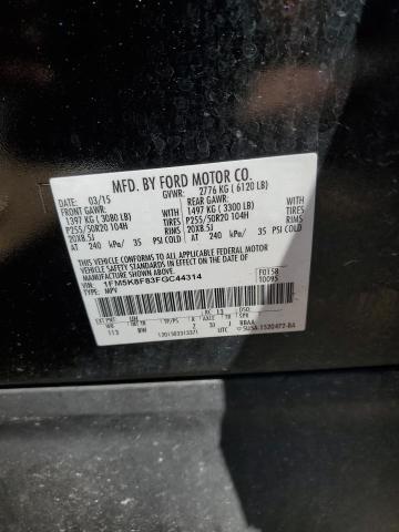 2015 FORD EXPLORER L - 1FM5K8F83FGC44314