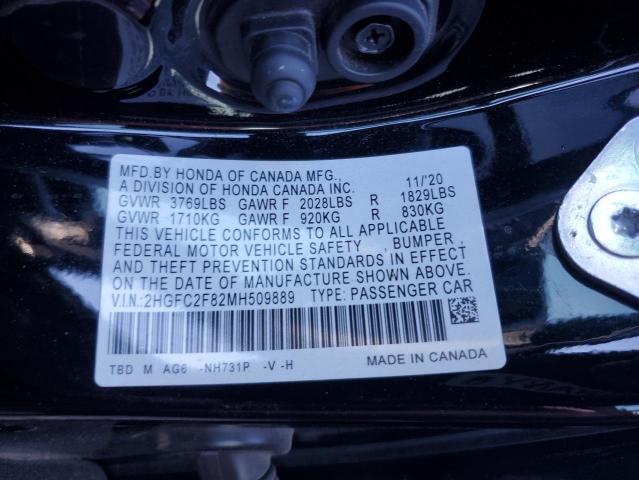 VIN 2HGFC2F82MH509889 2021 Honda Civic, Sport no.12