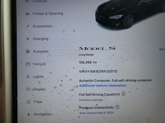 2019 TESLA MODEL S - 5YJSA1E21KF333172