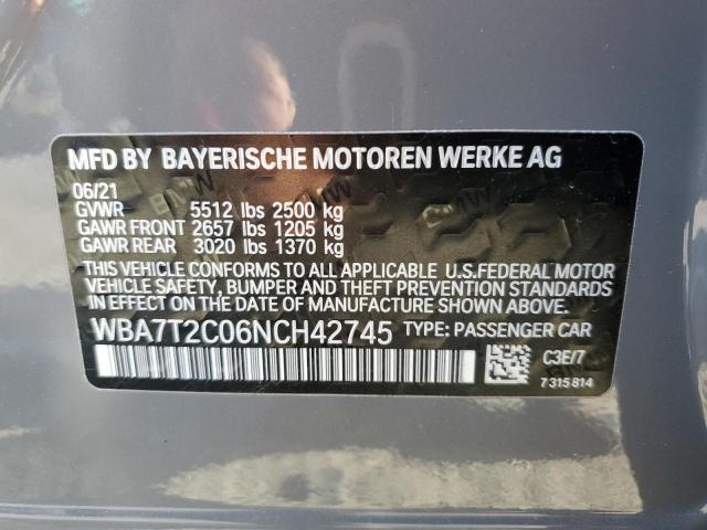 VIN WBA7T2C06NCH42745 2022 BMW 7 SERIES no.12