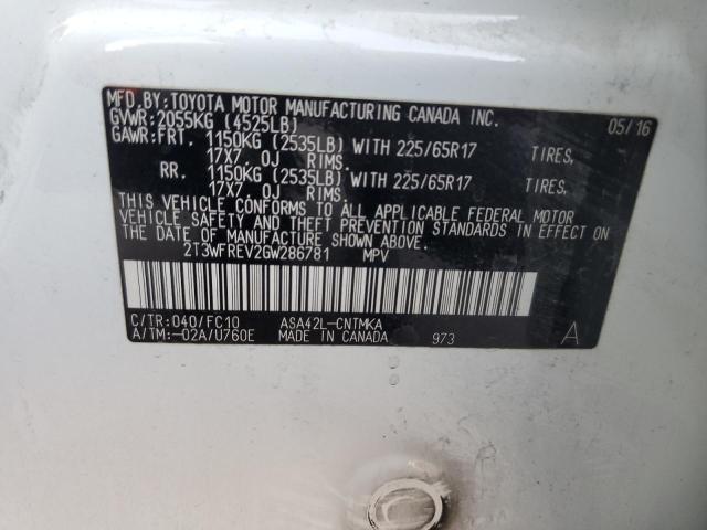 2016 TOYOTA RAV4 XLE - 2T3WFREV2GW286781