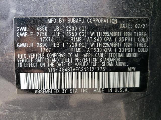 2022 SUBARU OUTBACK PR - 4S4BTAFC3N3121775