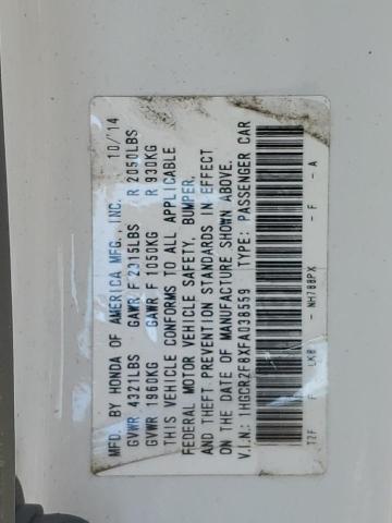 VIN 1HGCR2F8XFA038559 2015 Honda Accord, Exl no.12