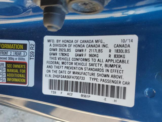 2015 HONDA CIVIC SI 2HGFG4A56FH700733