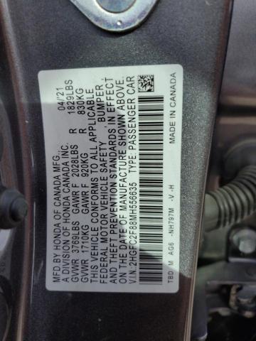 2021 HONDA CIVIC SPOR 2HGFC2F88MH556635
