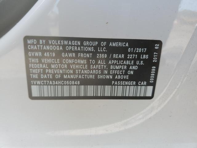2017 VOLKSWAGEN PASSAT SEL - 1VWCT7A34HC050848