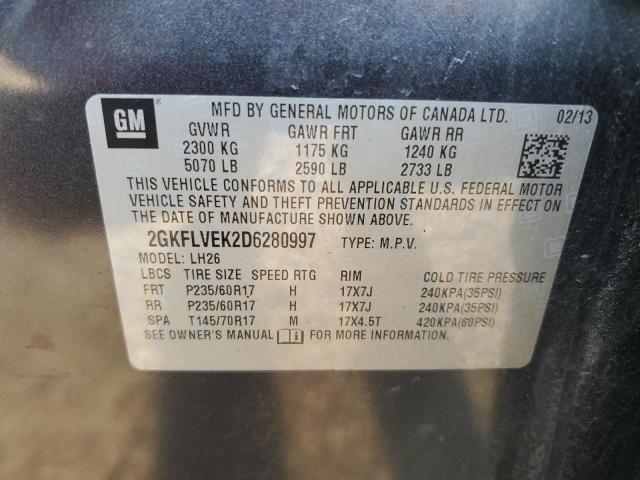 VIN 2GKFLVEK2D6280997 2013 GMC Terrain, Slt no.12