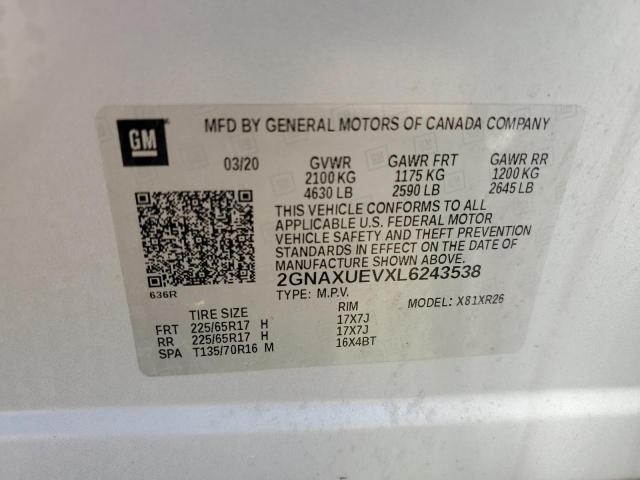 2020 CHEVROLET EQUINOX LT - 2GNAXUEVXL6243538