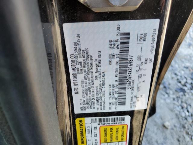 VIN 3FA6P0VP4KR169877 2019 Ford Fusion, Sport no.12