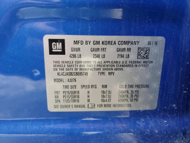 VIN KL4CJASB2GB695749 2016 Buick Encore no.14