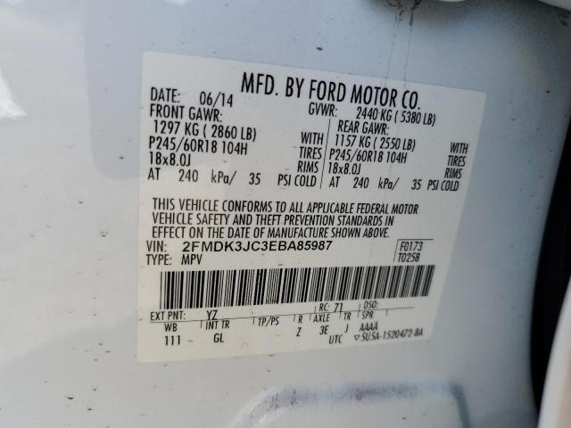 VIN 2FMDK3JC3EBA85987 2014 Ford Edge, Sel no.14