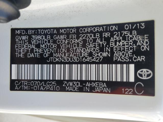 VIN JTDKN3DU3D1645427 2013 Toyota Prius no.12