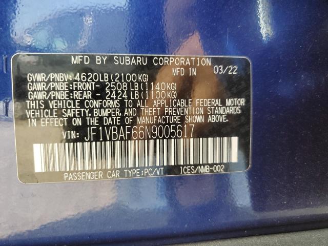 2022 SUBARU WRX PREMIU - JF1VBAF66N9005617