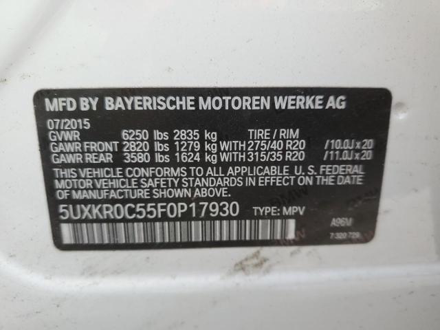 VIN 5UXKR0C55F0P17930 2015 BMW X5, Xdrive35I no.14