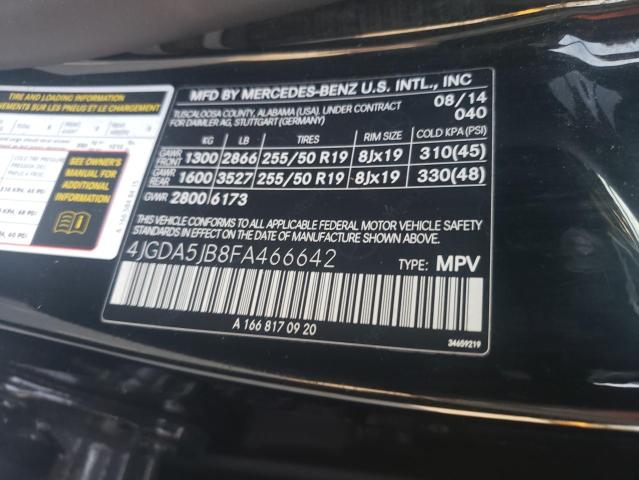 2015 MERCEDES-BENZ ML 350 - 4JGDA5JB8FA466642