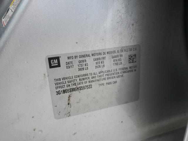 2017 CHEVROLET CRUZE LT - 3G1BE6SM6HS597522