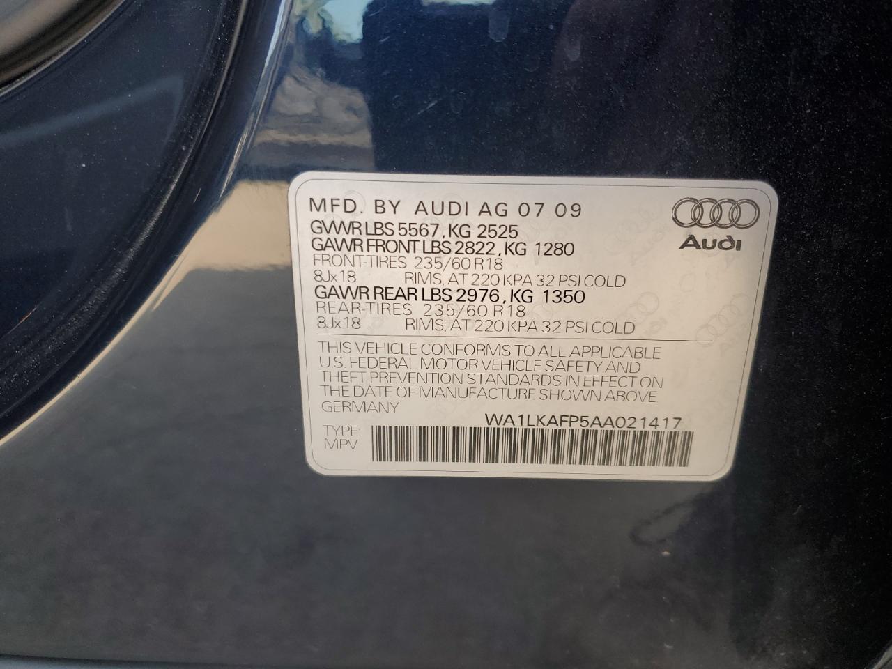 Lot #2909706210 2010 AUDI Q5 PREMIUM