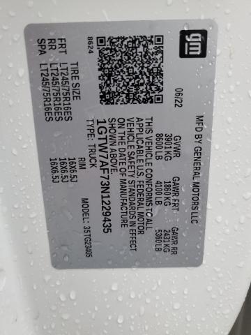 2022 GMC SAVANA G25 1GTW7AF73N1229435