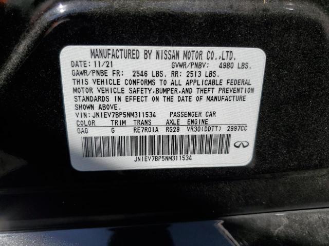 VIN JN1EV7BP5NM311534 2022 Infiniti Q50, Luxe no.13